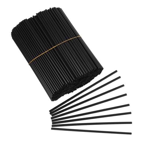 NIYANGLE 1000-Pack Disposable Straws, Black, 100% Diameter, for Coffee