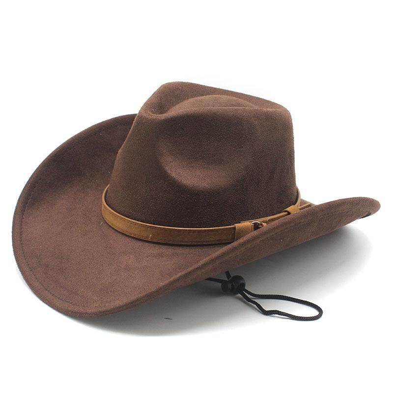 Winter minority windbreak rope suede rolled brim top hat big brim top hat cowboy hat
