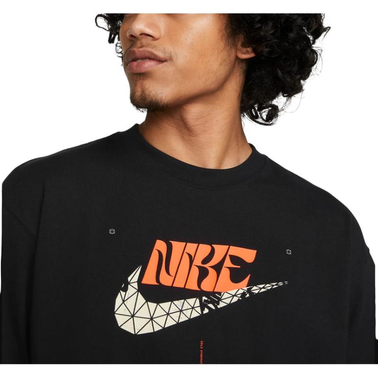 Nike Volný střih Kulatý výstřih Potisk písmen Pánské topy Černá HF0488-010