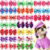 20/30pcs Dog Grooming Bows Mix Plaid Dot Cat Dog Hair Bows Dog Hair Rubber Bands Small Dog Grooming Accessories Pet Supplier