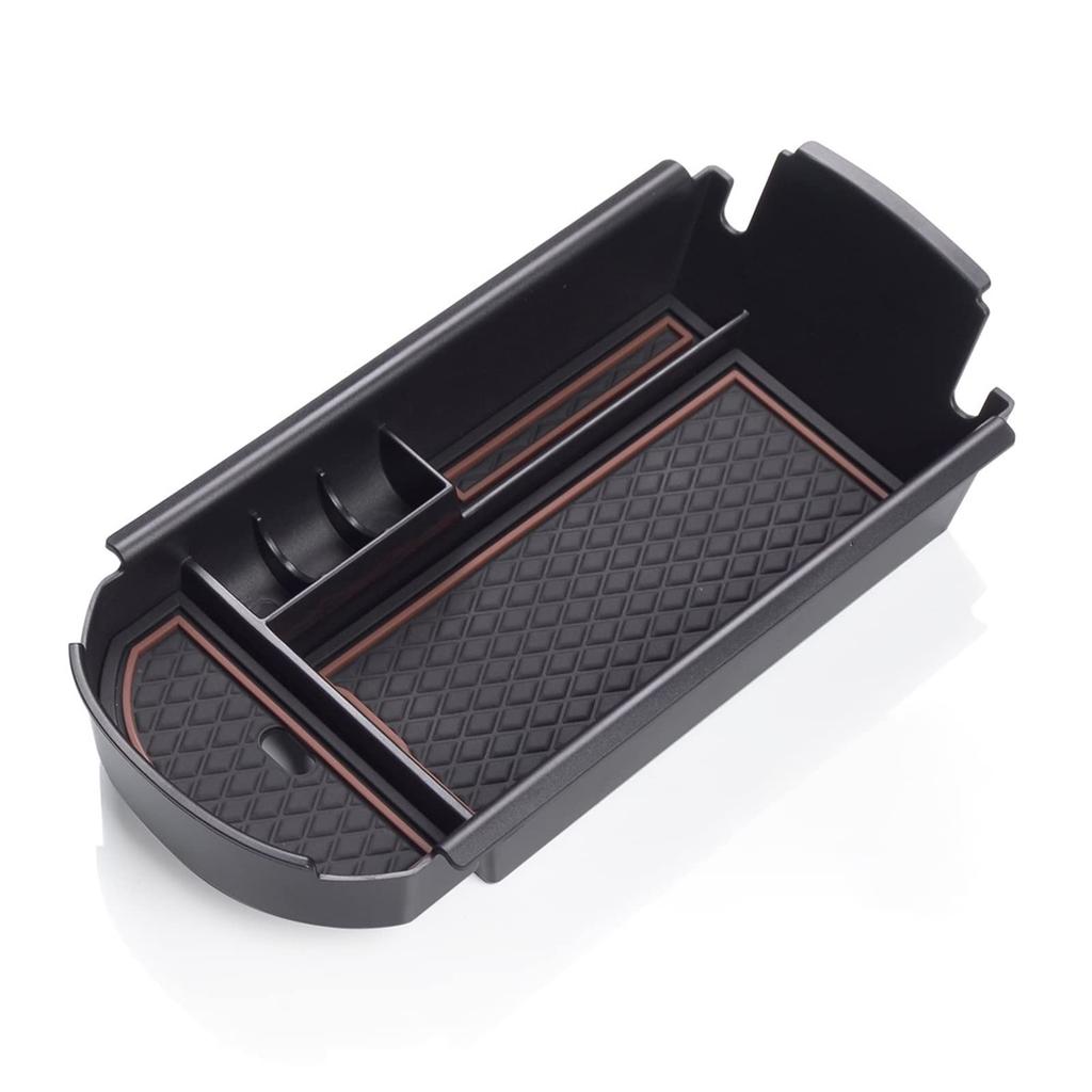 Center console tray for Toyota Center armrest storage box Tray Blue Original rubber mat included C-HR [Brown]