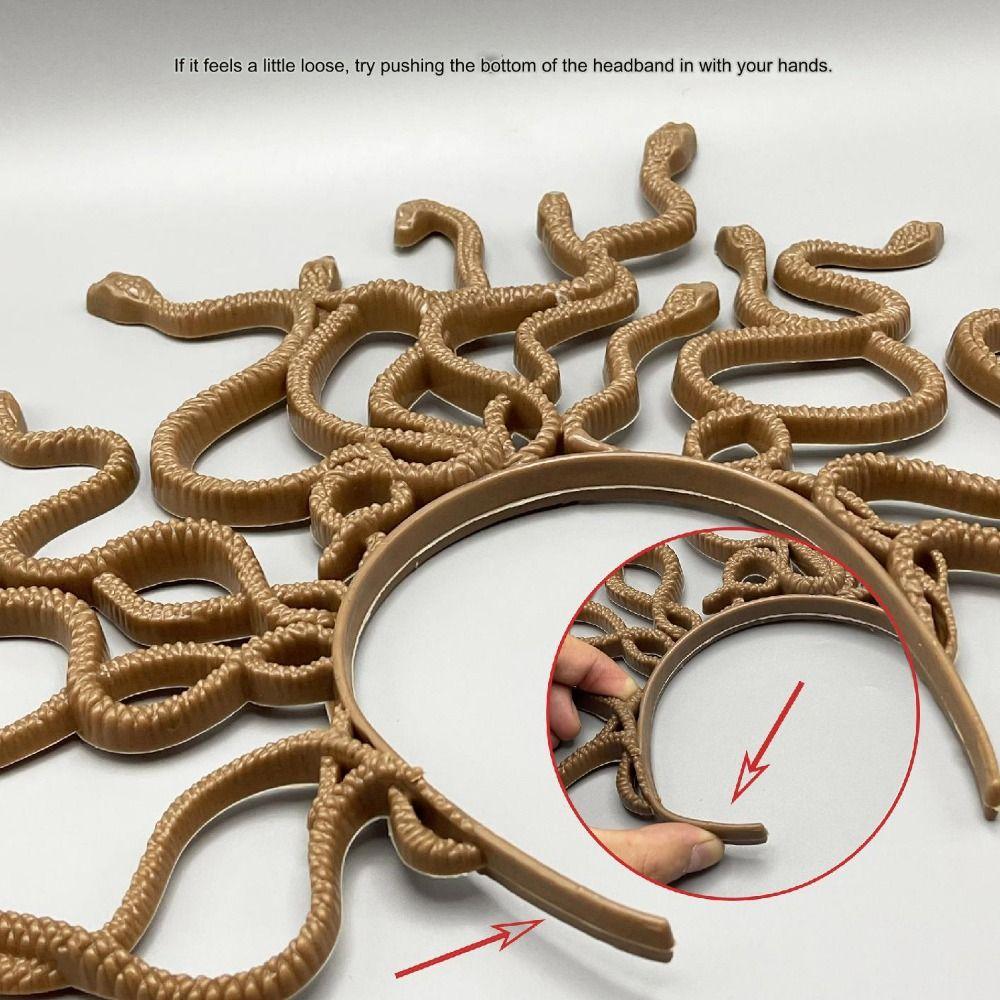 Horror Halloween Headband Realistic Cosplay Costume Prop New Snake Hair Hoop  Party Supplies
