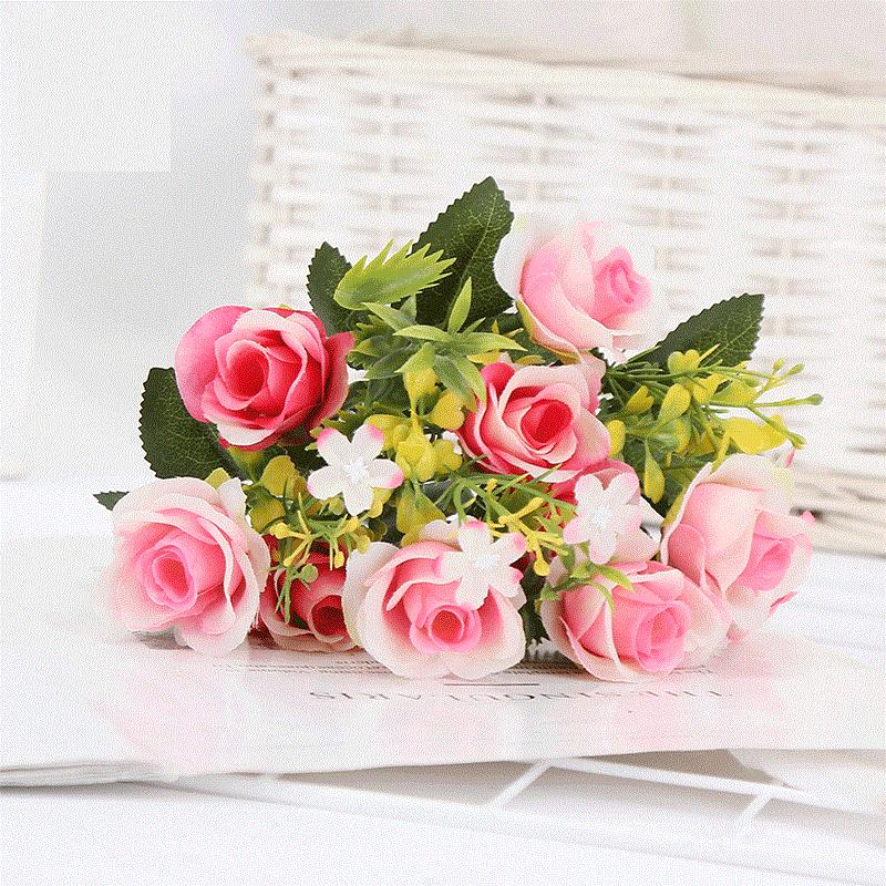 1 Mazzo di Rose Simulate Fiori Artificiali Mazzo Accessorio per Fotografia per Bouquet da Sposa Decorazione per la Casa Accessori per Feste