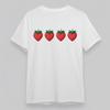Women's Oversize Comfortable Classic T-Shirt Cute Strawberry Pattern Graphic Tee