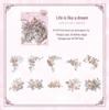 Retro Wisteria Shadow Edge Creative Stickers - Romantic Floral DIY Journal Décor