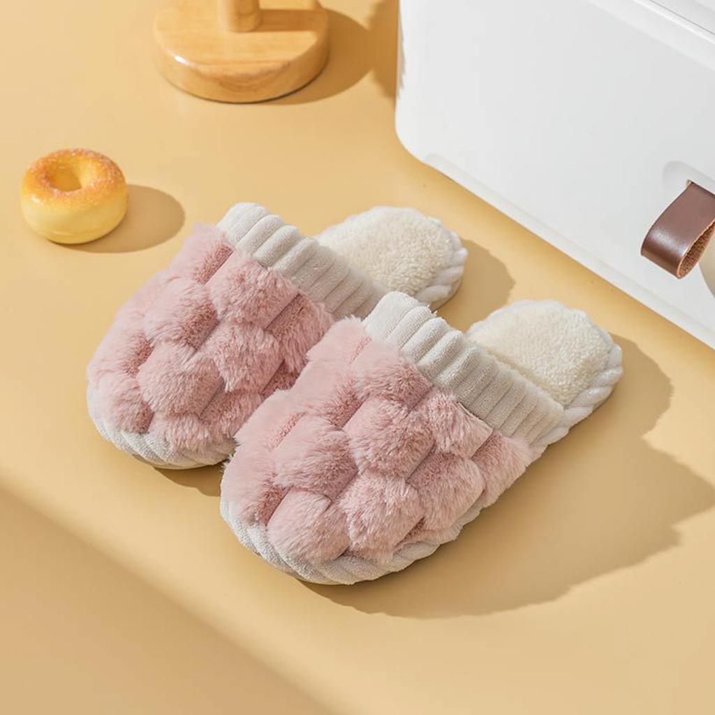 Plush Suede Top Unisex Home Cotton Slippers Fashionable And Casual Silent Soft Soled Slippers Womens Ballerina Slippers
