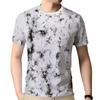 Men's T-Shirt 3d Tie Dye Print Tee Vintage O Neck Short Sleeve Casual Tops Streetwear Extra Large T-Shirt Fashion Men Clothing