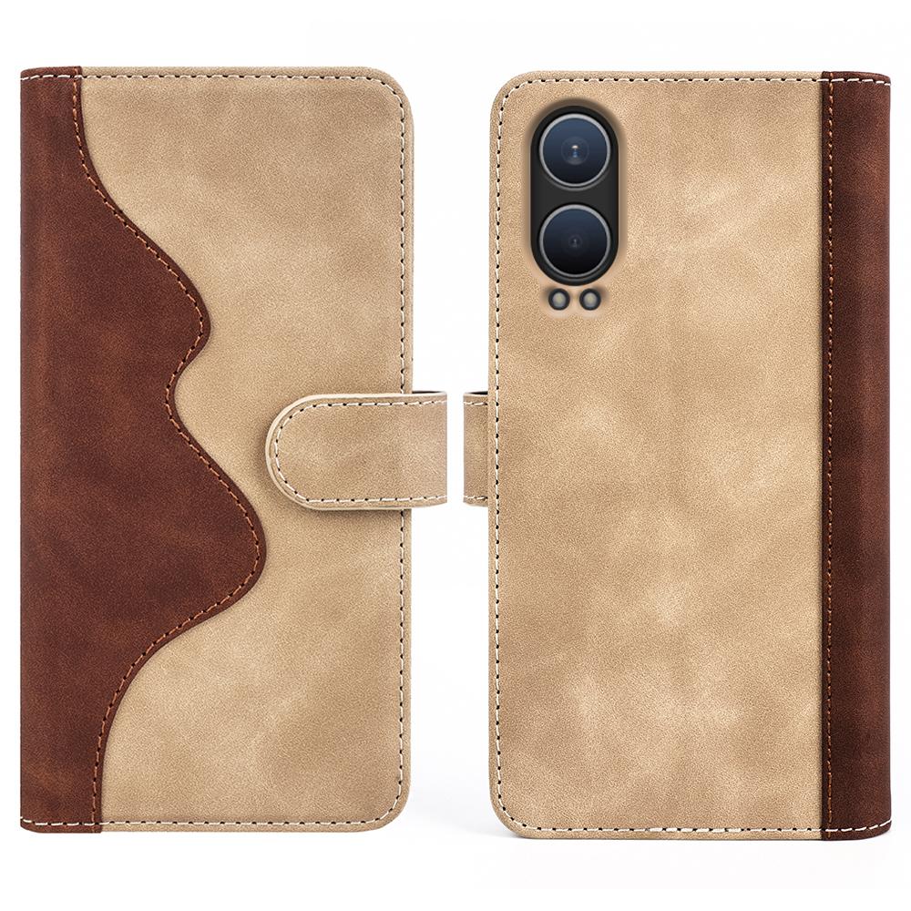 For OnePlus Nord CE4 Lite 5G/Oppo K12x 5G (China) Phone Case Splicing Color Leather Wallet Cover