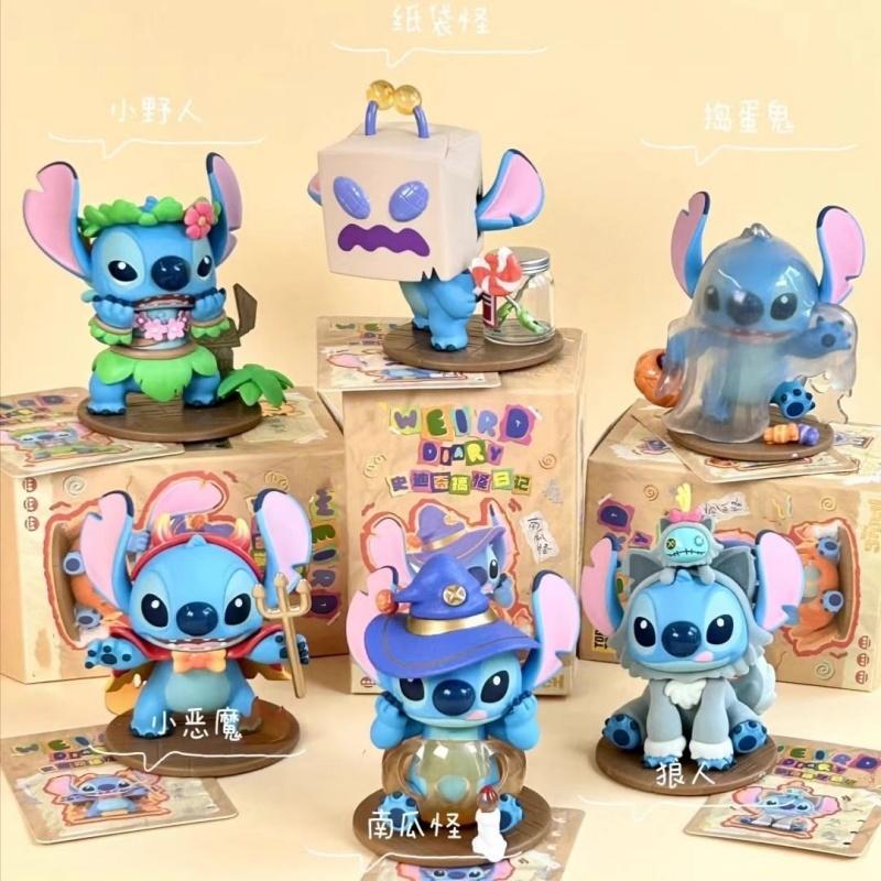 Disney Stitch Überraschungsbox Bausatz Niedliche Cartoon-Puppe Spielzeug Desktop-Ornament Kawaii Mode Raumdekoration Weihnachtsgeschenke