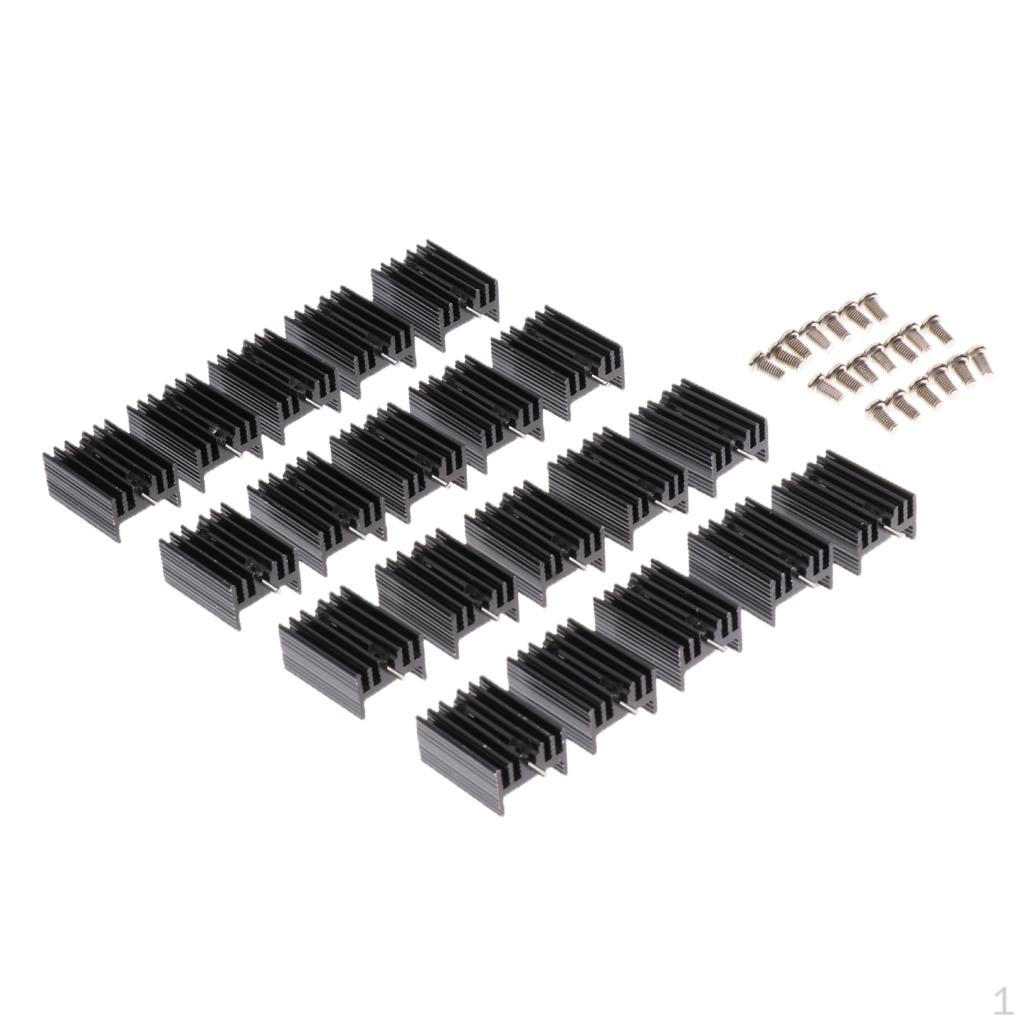 15mmx21mmx11mm Black Aluminum Heatsink Cooling Fin For IC triode