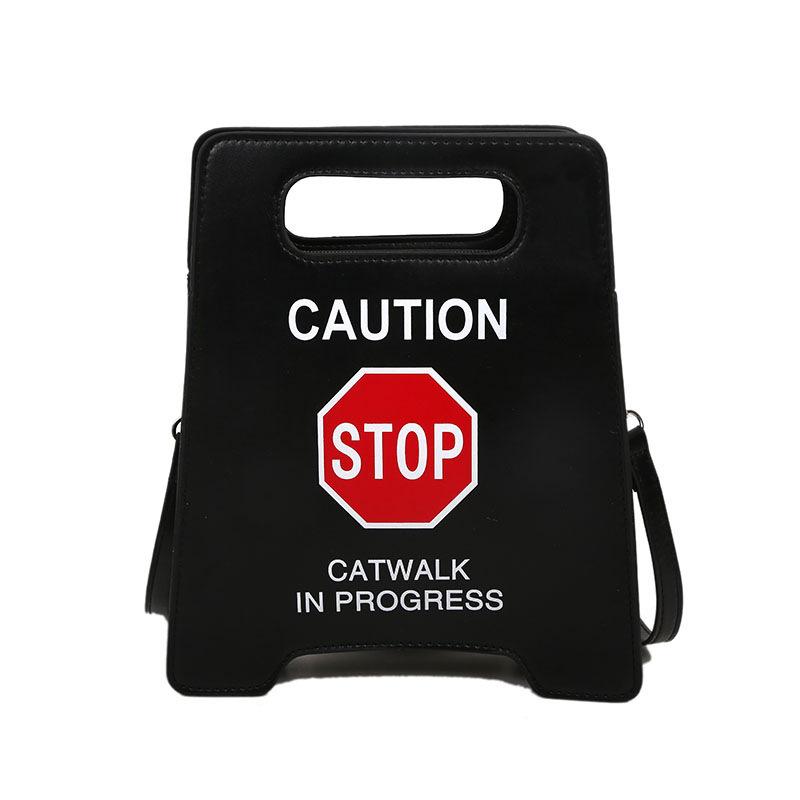 2025 Fashion Creative Spoof Personalized Parking Sign Forbidden Driving Fashion Hip Hop Messenger Bag Woman