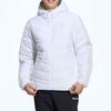 Adidas Neo Solid Color Hooded Zip-Up Down Jacket With Three-Stripe Brand Logo Print Unisex Outerwear White HN4792