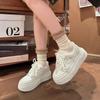 Neue weiße Schuhe Damen Klassischer Stil Plattform Mesh Oberfläche Frühjahr und Herbst Alle Passenden Schuhe Brot Schuhe