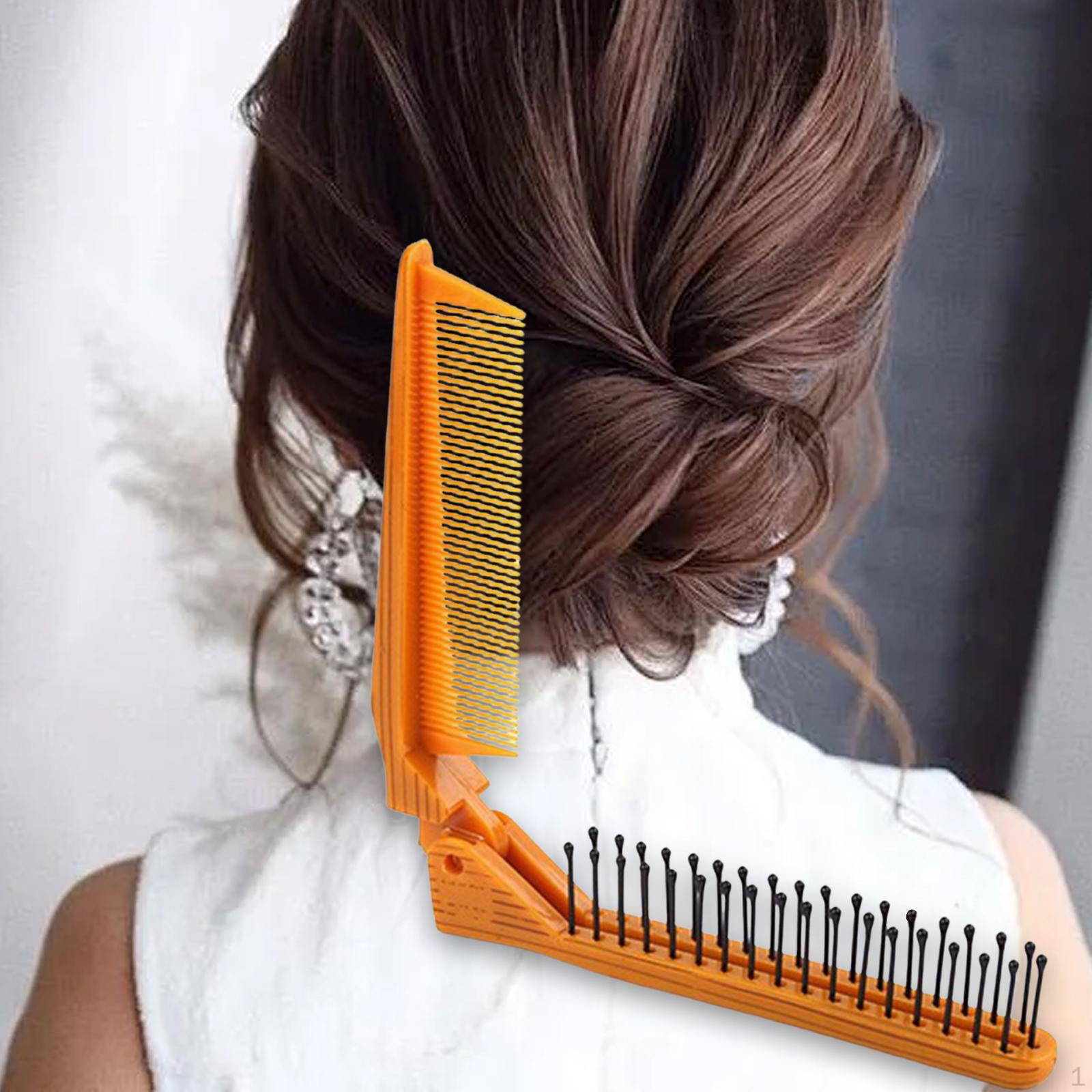 

Двуглавая расческа, дорожная складная щетка, портативная, компактная, складная щетка для волос карманного размера жёлтый