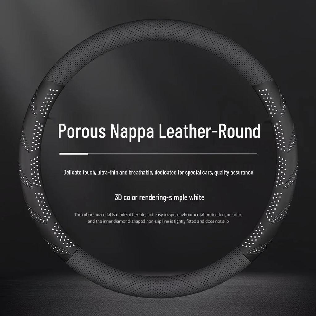 Carbon Fiber Texture Suede Steering Wheel Cover, Non-Slip, Sweat-Absorbent, Universal, All-Season Design.