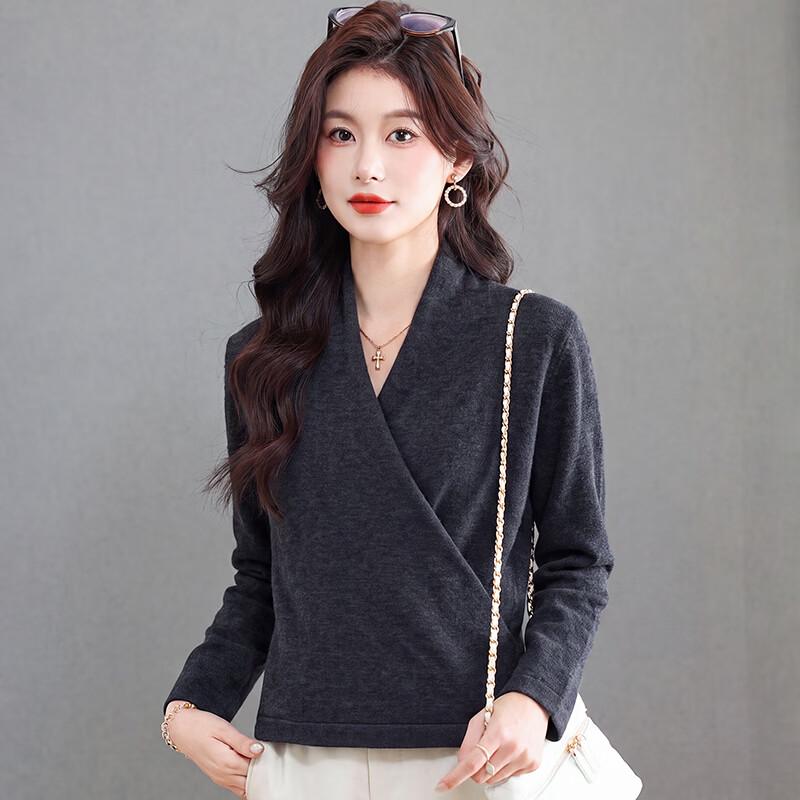Zhichu Elegant V-Neck Wrap Knit Sweater