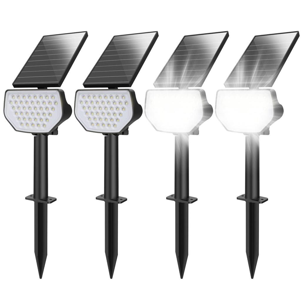 Lepro Solar Outdoor Garden Outdoor 6500K Light Lighting Automatic Ground Wall Autumn Potted Symbol 43 LED Underground No Wiring Pack of 4 Light,