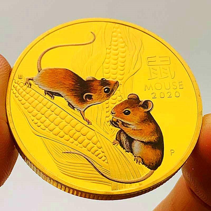 Australia coin, the Chinese zodiac, the the Year of the Loong, gilding, color printing commemorative medals, playing craft, decorations