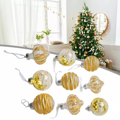 Festliche Elegante Weihnachtskugel-Ornamente 9er-Pack 8cm Mehrfarbig
