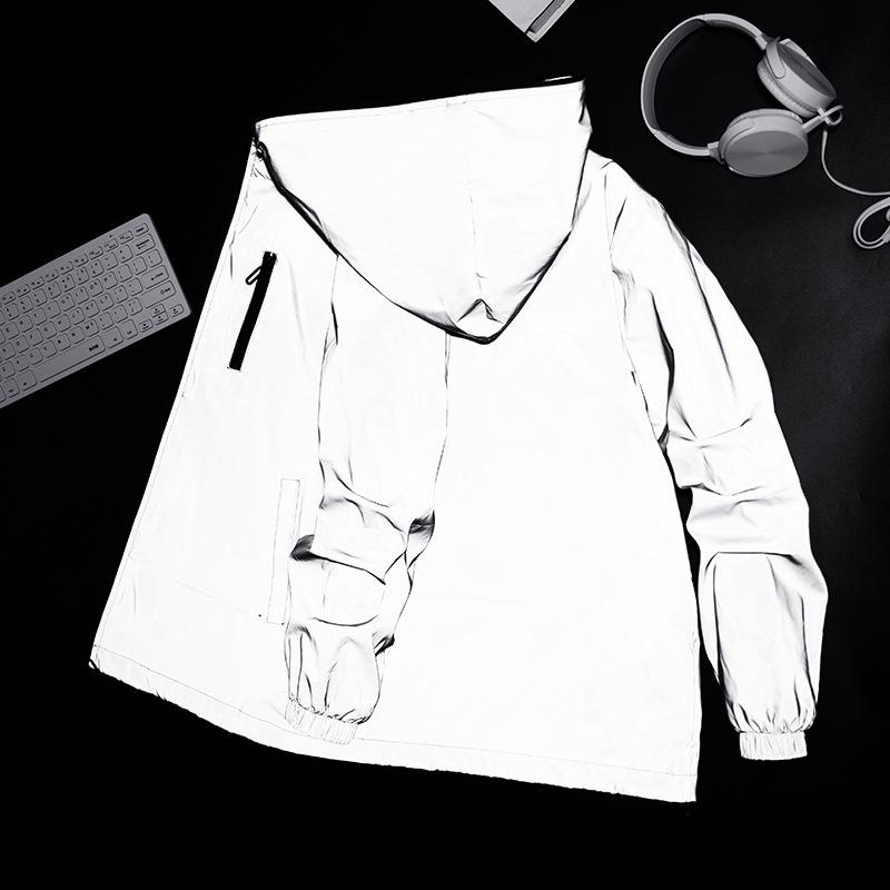 Men's Reflective Hooded Windbreaker: Cross-Border Outdoor Streetwear Casual Jacket with Custom Logo