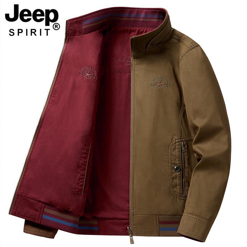 JEEP SPIRIT Men s Reversible Pure Cotton Stand-Up Collar Jacket 4XL