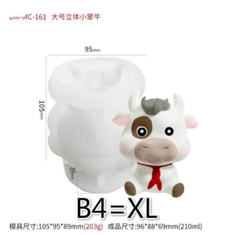Cartoon Cow Silicone Mold Ice Mousse Cake Baking Silicone Mold DIY Homemade Crystal Epoxy Aroma Diffuser