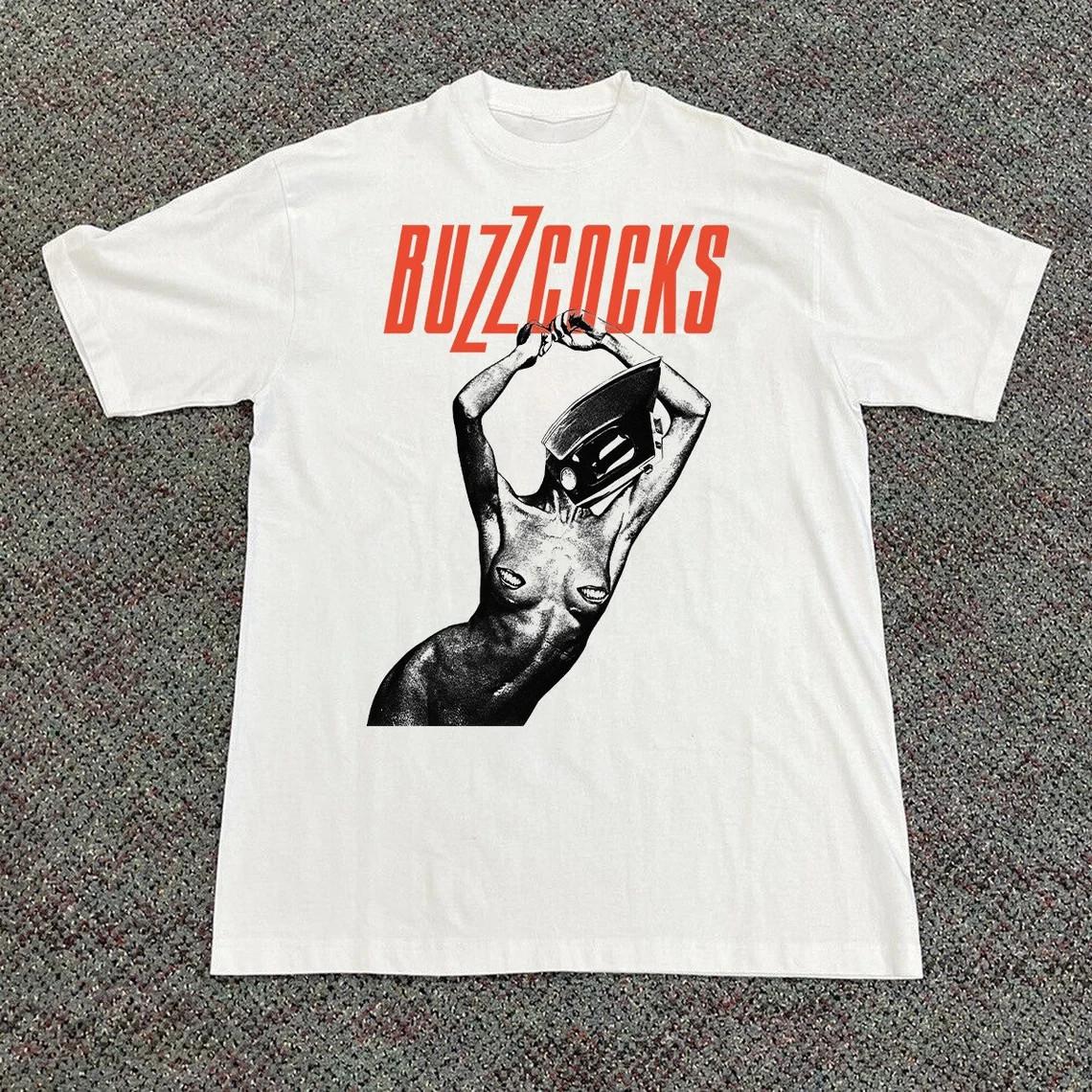 Vtg Buzzcocks Music Band Heavy Cotton White Shirt JU562 XXXXL