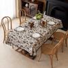 Retro Black Floral Tassel Tablecloth – Rectangular, American French Pastoral Style Coffee Table Cover.