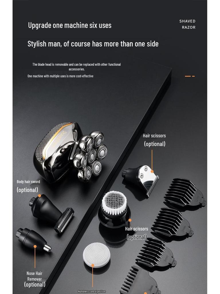 New Intelligent Seven-Blade Electric Hair Clipper & Washable Shaver