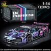 HUIQIBAO 1:14 Racerbiler Teknisk Modell Byggeklosser MOC LED-linje Klosser Utstillingsboks Barn Bykonstruksjonsleke Gutt Spill