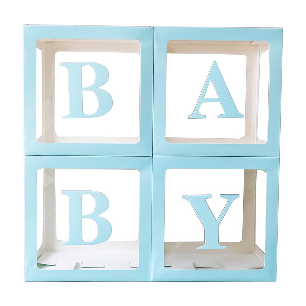 Baby Boxes with Letters 4pcs Love Boxes for Gender Reveal Birthday Wedding Baby Shower Decorations Kid Boys Girls Gift