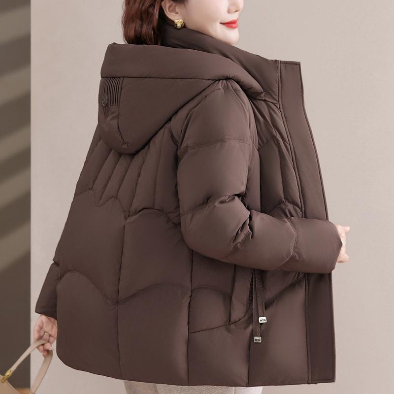 Middle Age Women's Puffer Jackets Winter Short Parkas Hooded Plus Size Thick Down Coats Woman Outerwears