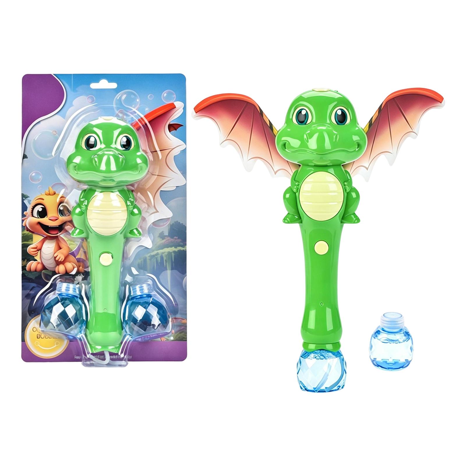 

Electric Bubble Machine Toy with Light and Music Dragon Shape Bubble Blower Includes 50ml Bubble Solution for Kids Ages 3 and Up One Size зелёный