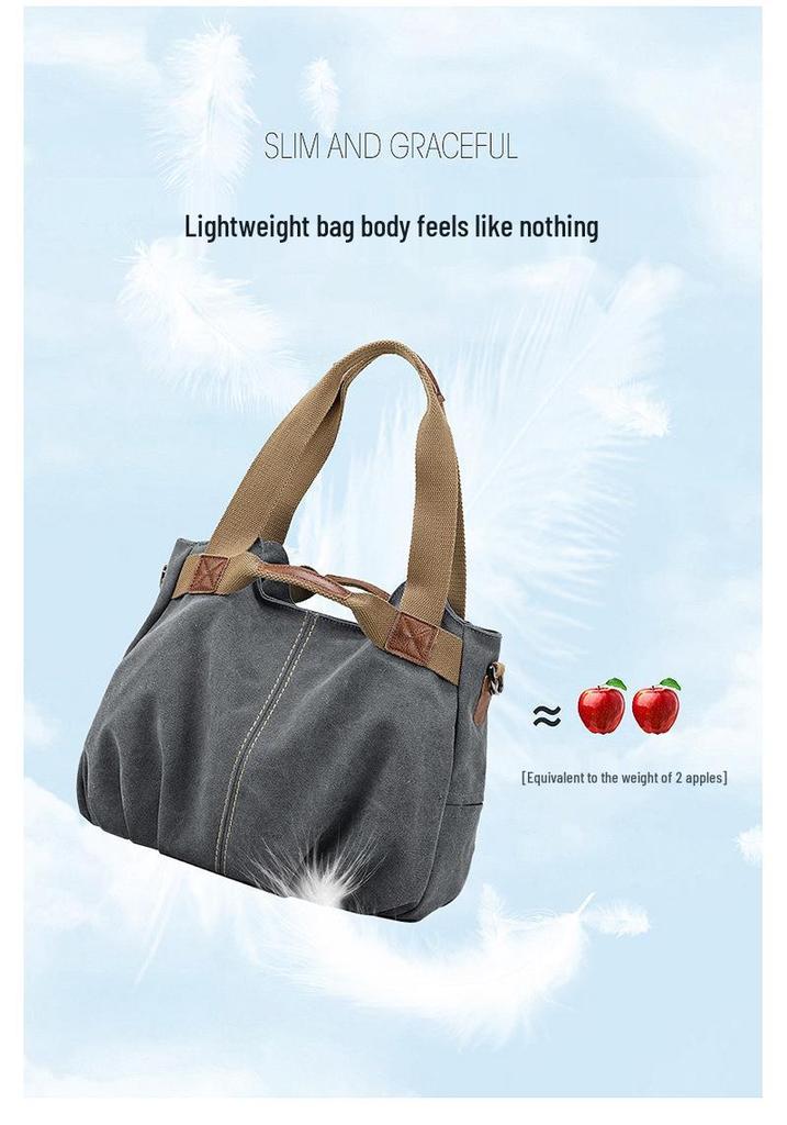 Sac bandoulière et sac à main décontracté en toile style coréen rétro 2026 pour femmes