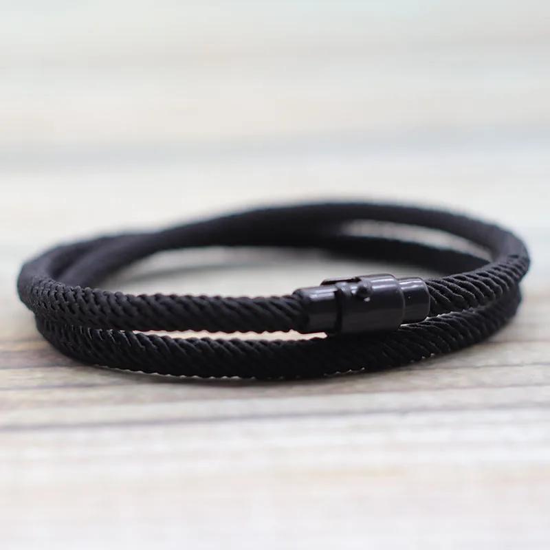 Simple Style Men Rope Bracelet Double Layer Survival Braclet Homme Accessories Boyfriend Gift Magnet Buckle Pulsera Hombre Joias