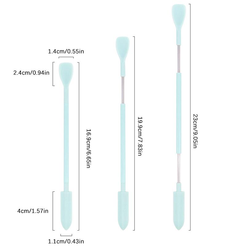 Silikon Mini Spatula Kavanoz Kazıyıcı Kepçe Ucu Uzun Çift Başlı Kozmetik Kaşığı