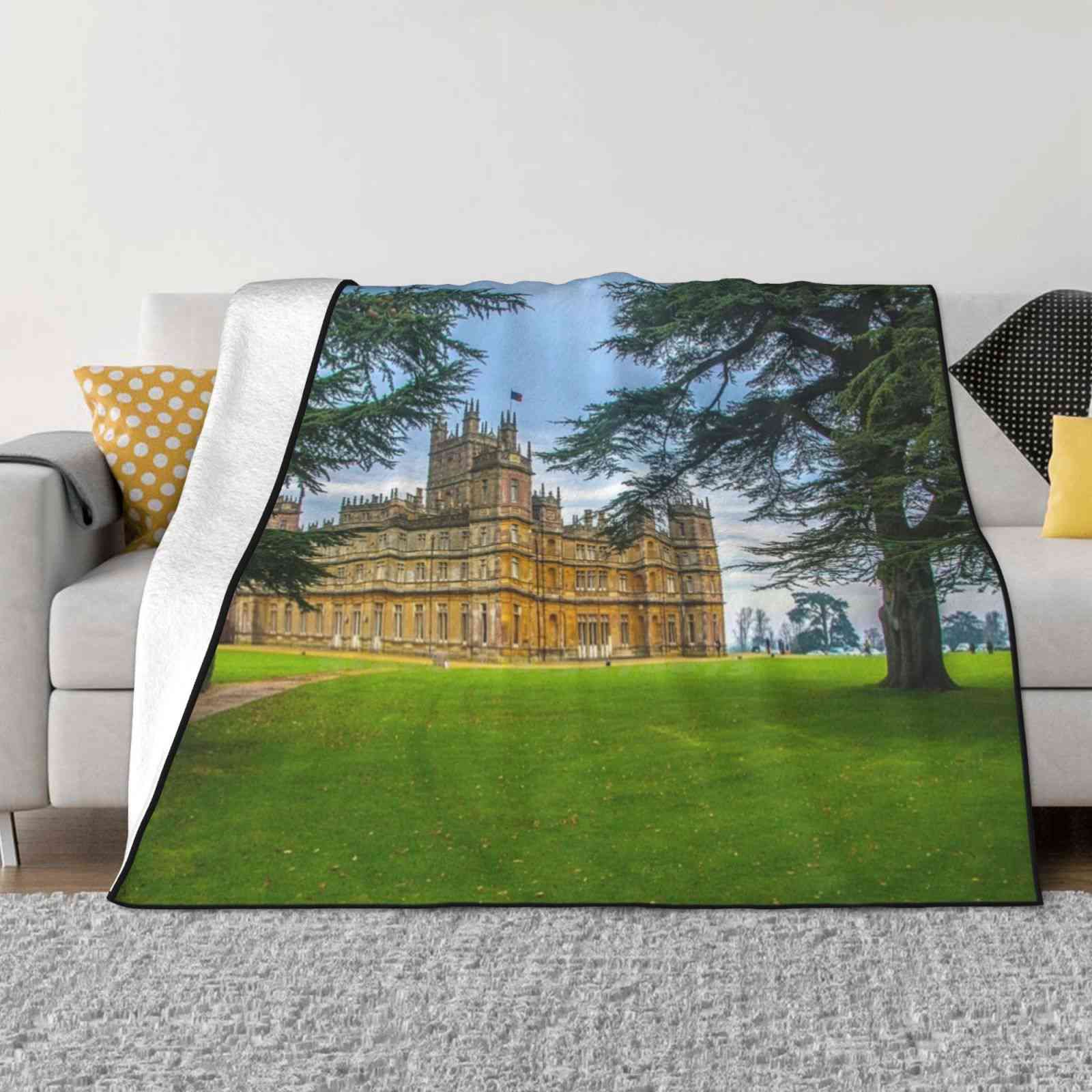 Downton Abbey-Highclere Castle Best Selling Room Household Flannel Blanket Highclere Castle Jacobethan Country House 30x40in