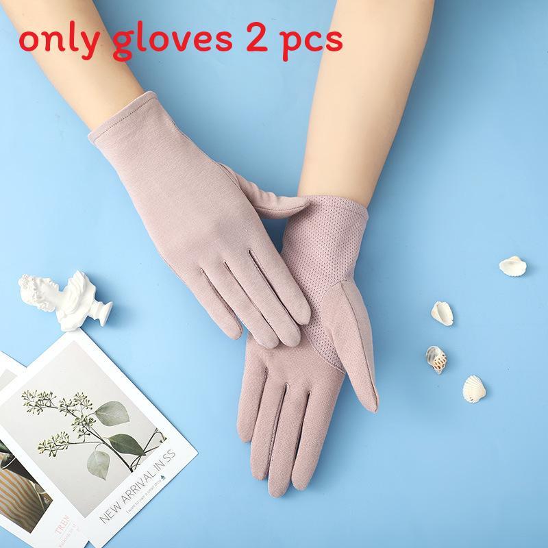Summer Breathable Sun Protection Cotton Gloves For Cycling And Driving Women