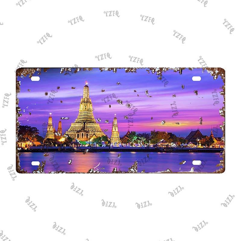 Thailand City Metal Sign Tin Poster 30X15CM Vintage Plate Tourist Souvenirs Wall Bar Home Decor Gift Customizable DC-0314A