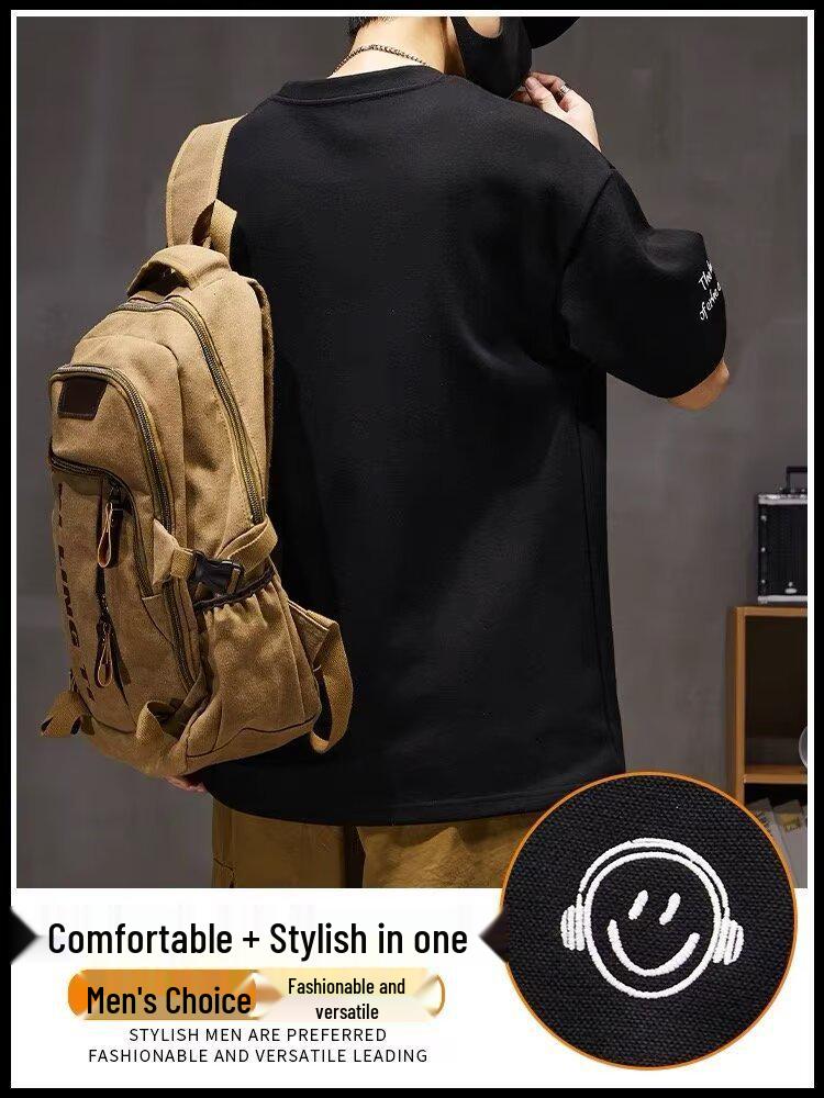 Camiseta Masculina Plus Size Manga Curta Gola Careca Estampa Smiley - Tendência de Verão