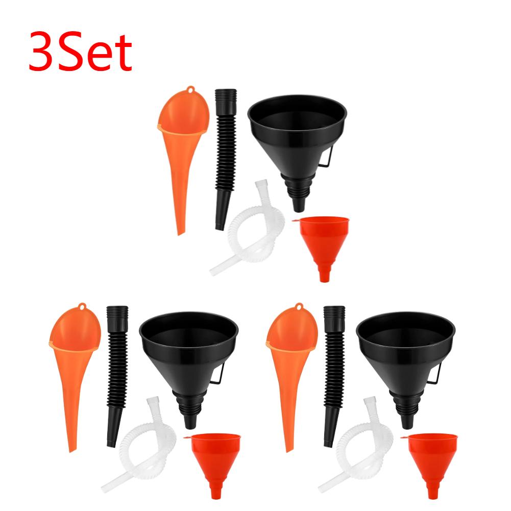 1-3Sets Telescopic Engine Refueling Funnel with Filter Oil Gasoline Container Universal Car Funnel Set for Auto Motorcycle Truck
