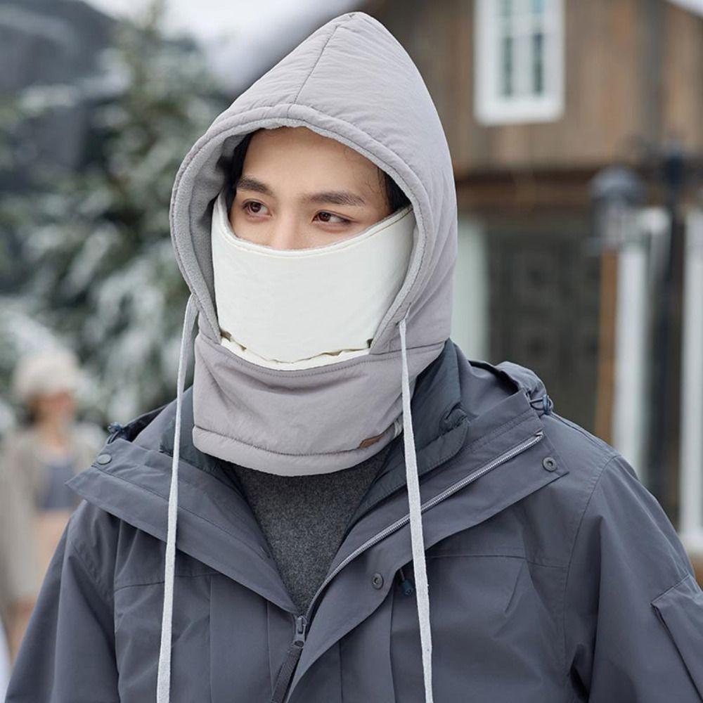 Thickened Winter Neckerchief Windproof Mask Pullover Cap Fashion Men 3 in 1 Cap  Women