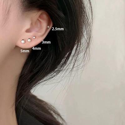 S925 Silber Ohrringe für Damen: Elegante Ohrpiercing-Stecker mit Zirkon- und Diamantakzenten, hochwertiges Design