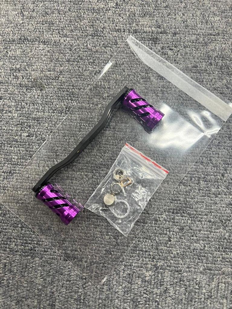 VISPREA Carbon Baitcasting Reel 111mm Carbon Custom Replacement Part for Shimano and Daiwa YU77 Handle, Crank, (Purple)