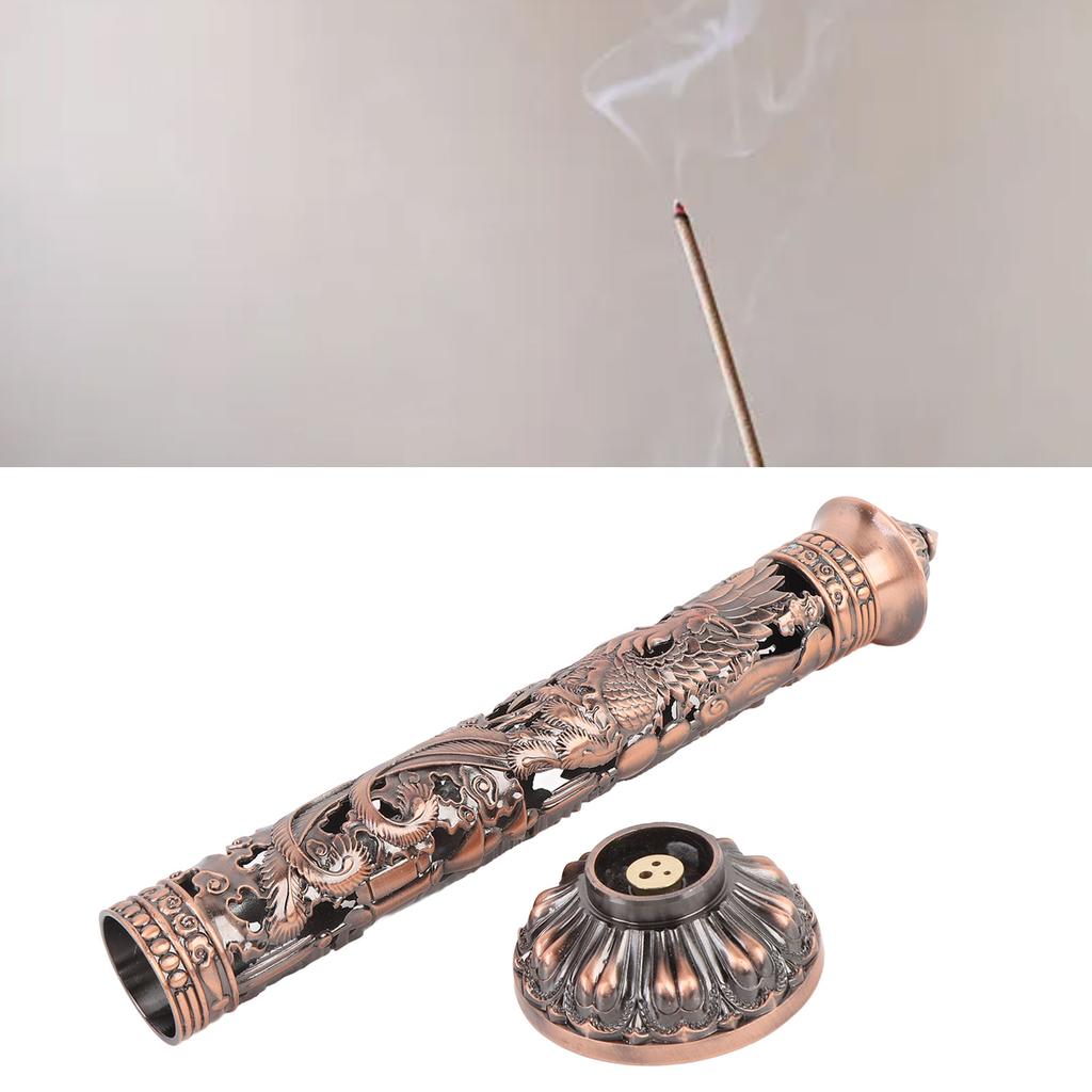 Vertical Incense Dragon Phoenix Retro Incense Tower Holder for Meditation Room Tea Room Decor
