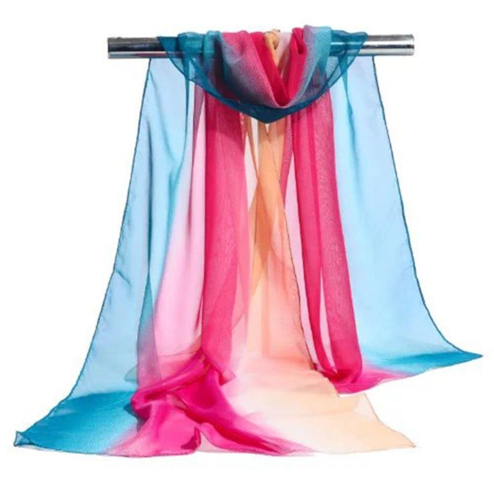 Sunscreen Chiffon Scarf 160*50cm Silk Scarf Fashion Long Wrap Shawl  for Women