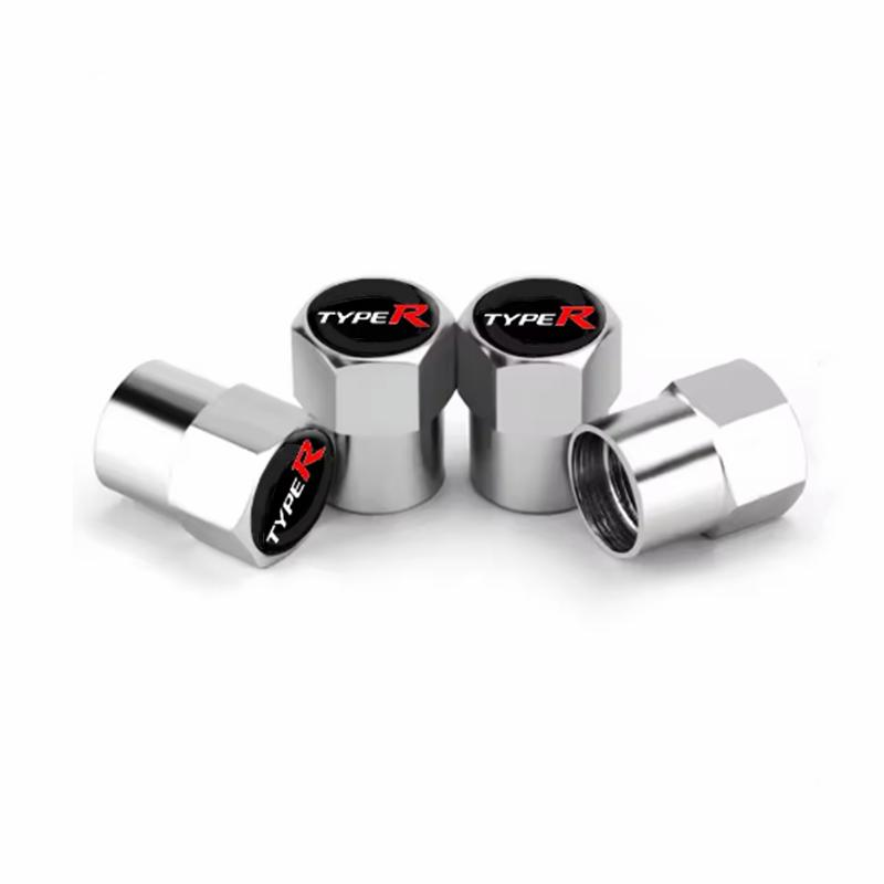 4Pcs Aluminum Type R Tires Valve Caps Car Wheel Valves Tyre Stem Air Caps For Honda Civic Typer City CR-V XR-V HR-V Accord AQVBN1