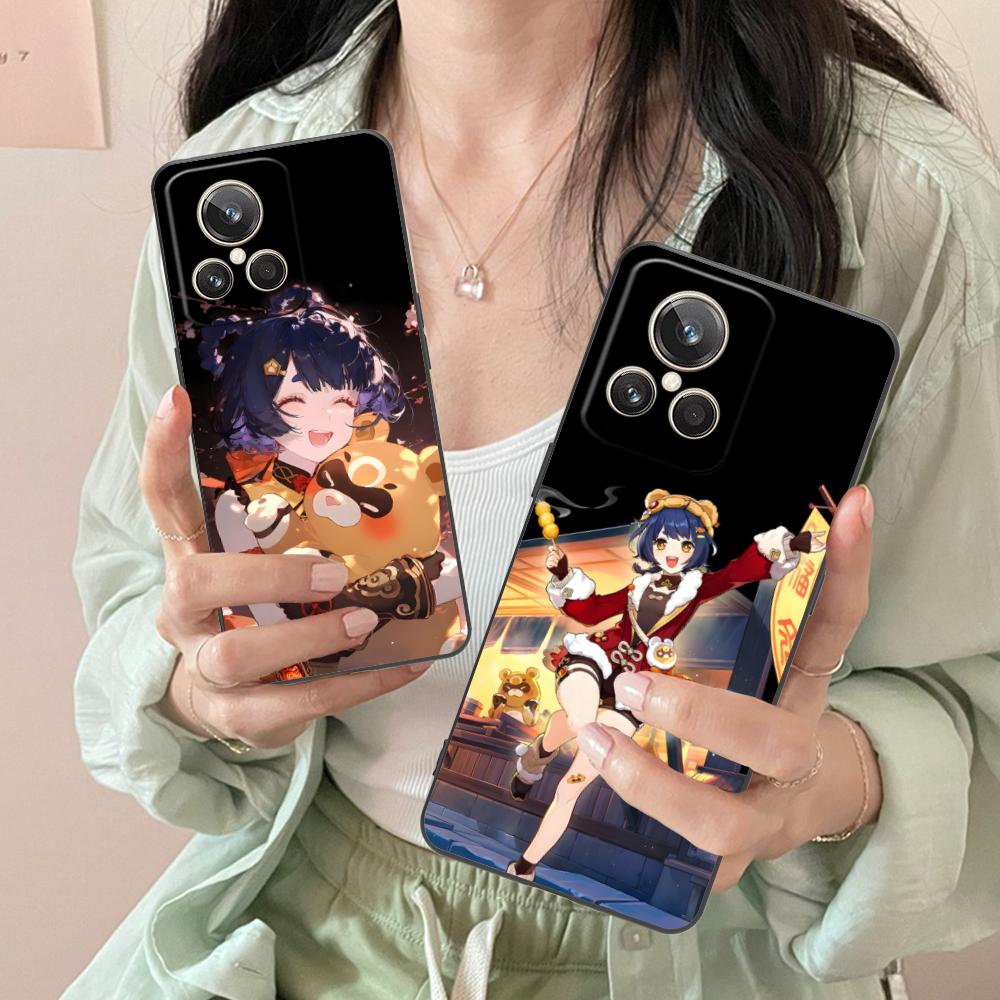 Game GI Xiangling Matte TPU Mobile Phone Case for Realme 15 14 13 12 11 10 9 Pro Plus T I Lite 5G Colorful Printing Cover