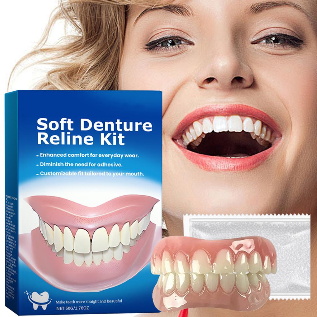 Denture Silicone Kit Denture Silicone Liners Soft Denture Kit Soft Denture Kit Teeth Upper And Lower Set Easy Use For Women