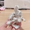 3D Printed Skeleton Rabbit Statues and Movable Skeleton Rabbit Ornaments for Halloween, Day of The Dead, Christmas, and Easter